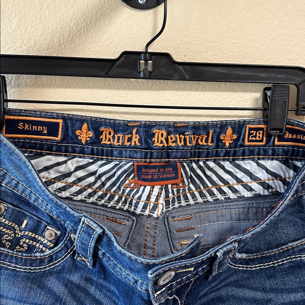 Rock Revival Distressed Skinny Jeans Size 28 - Picture 2 of 6